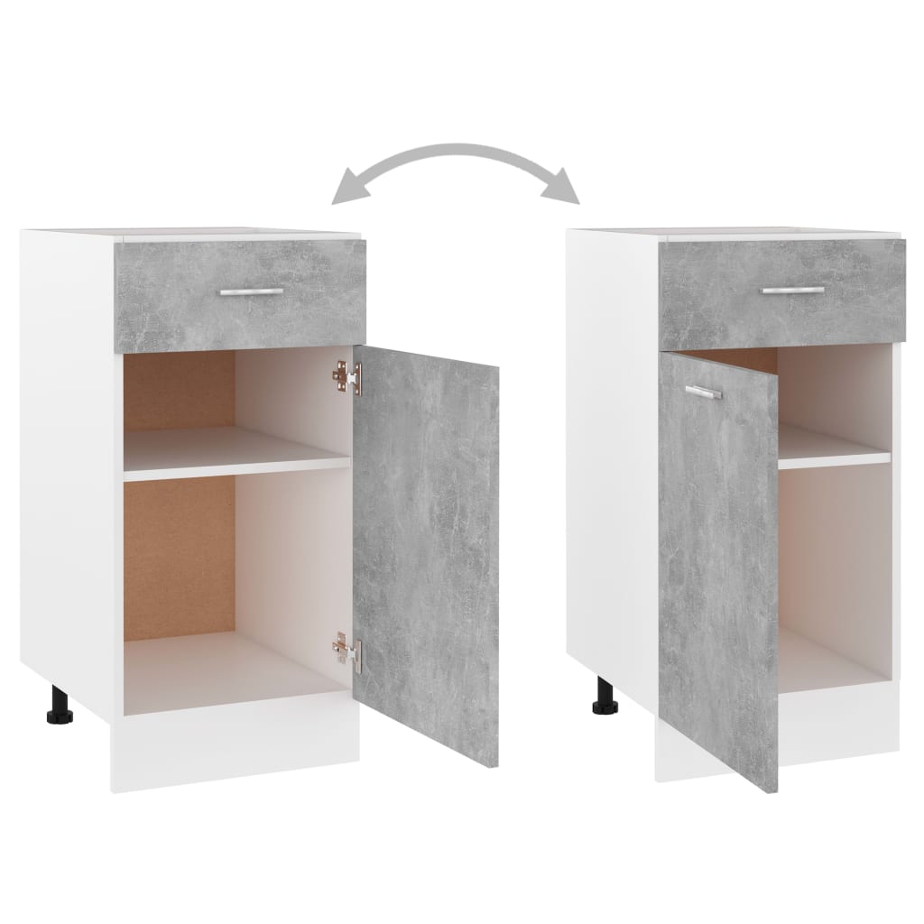 vidaXL Szafka z szufladą, szarość betonu, 40x46x81,5 cm