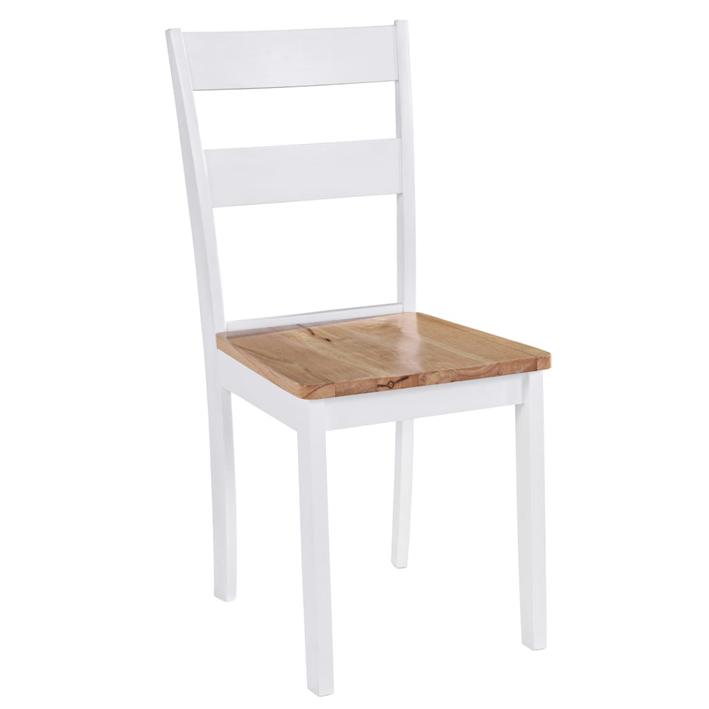 vidaXL Krzesła stołowe, 4 szt., białe, lite drewno kauczukowca