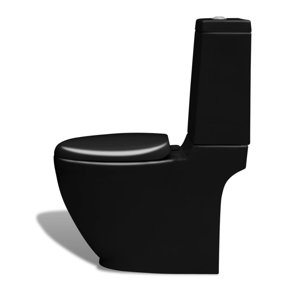 vidaXL Toaleta ceramiczna z bidetem, czarna