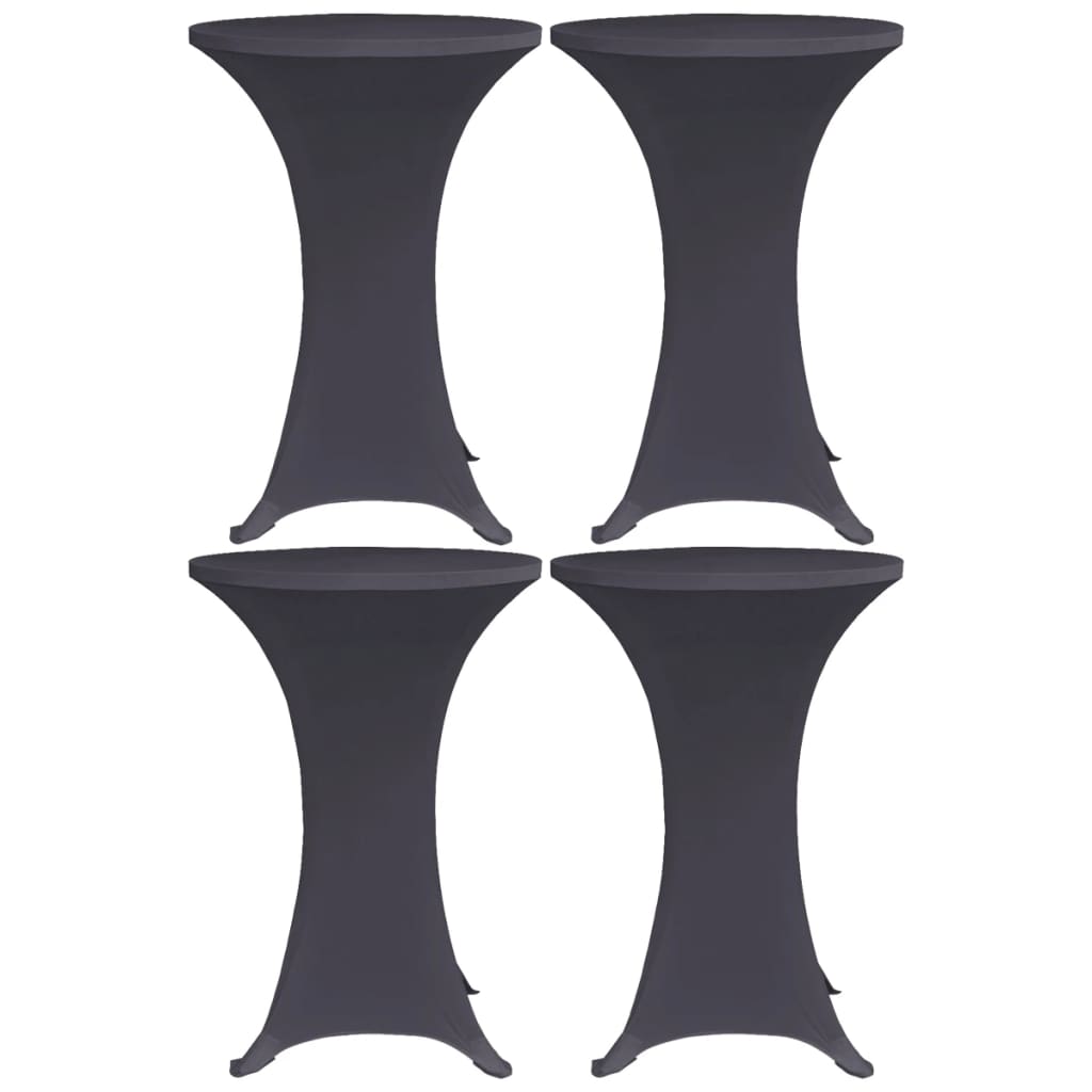 vidaXL Elastyczne pokrowce na stół, 4 szt., 70 cm, antracytowe