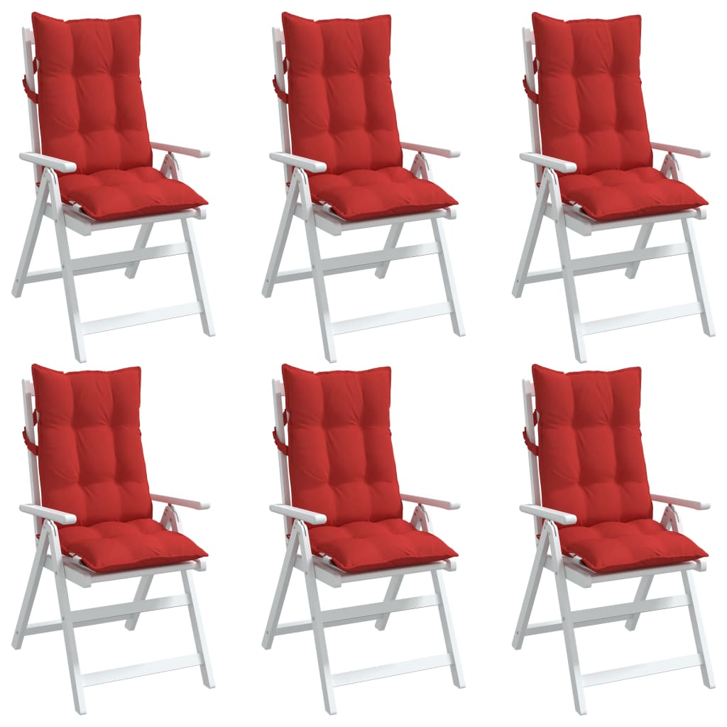 vidaXL Poduszki na krzesła z wysokim oparciem, 6 szt., czerwone
