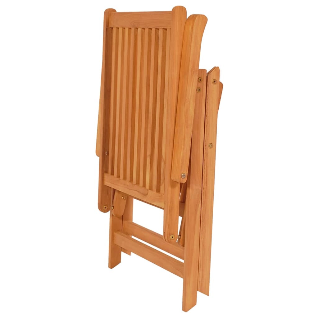 vidaXL Krzesła ogrodowe, 4 szt., zielone poduszki, drewno tekowe