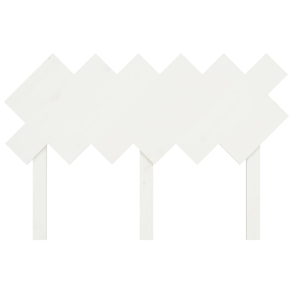 vidaXL Wezgłowie łóżka, białe, 122,5x3x80,5 cm, lite drewno sosnowe