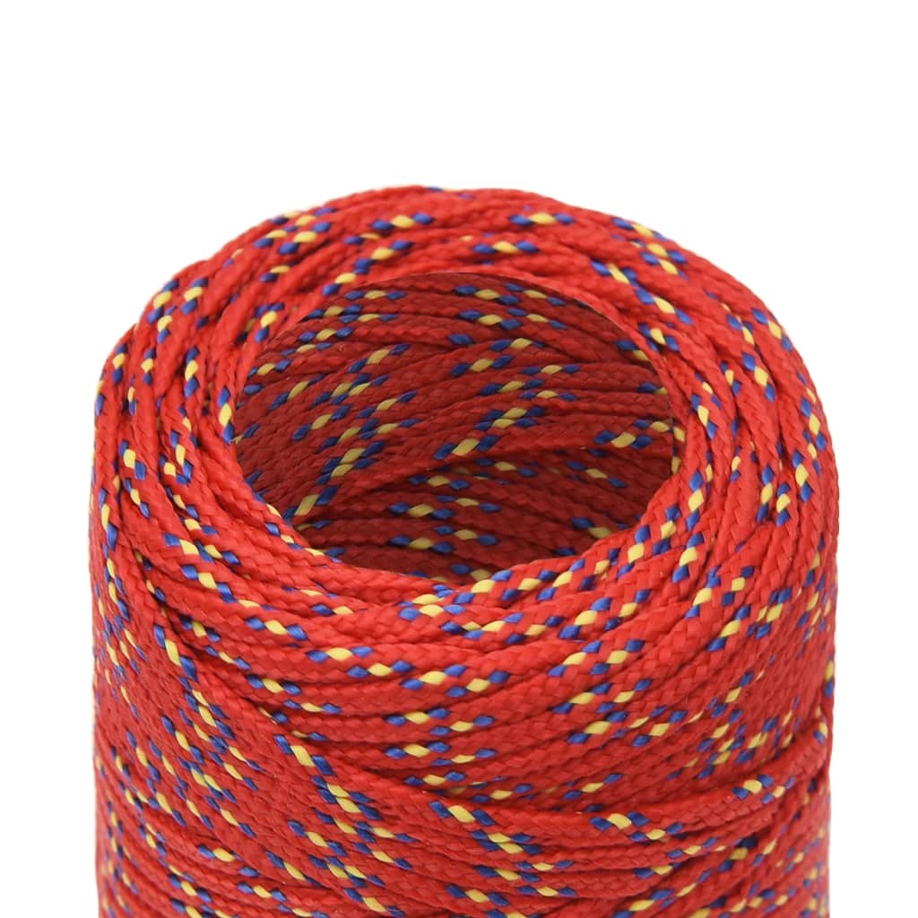 vidaXL Linka żeglarska, czerwona, 2 mm, 25 m, polipropylen