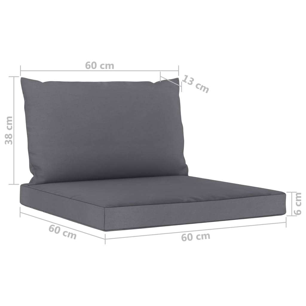 vidaXL 3-osobowa sofa z antracytowymi poduszkami