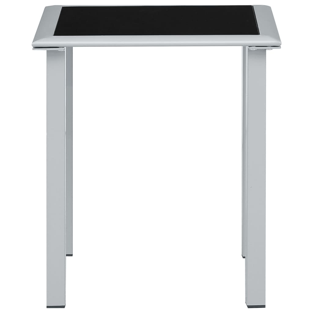 vidaXL Leżaki ze stolikiem, 2 szt., aluminium, kolor taupe