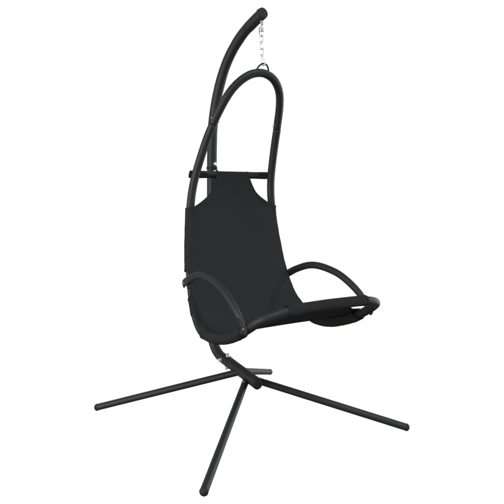 vidaXL Ogrodowe krzesło wiszące, poduszka, ciemnoszare, tkanina i stal