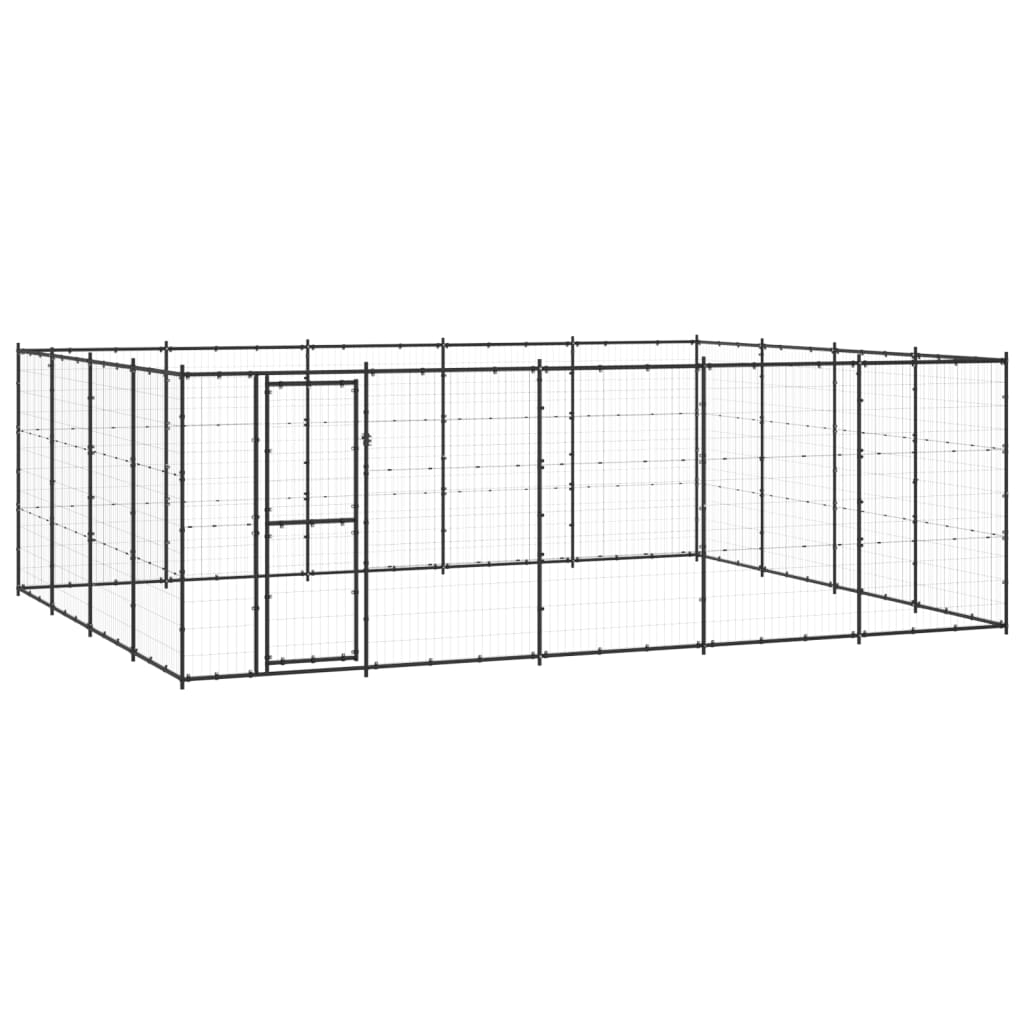 vidaXL Kojec zewnętrzny dla psa, stalowy, 24,2 m²