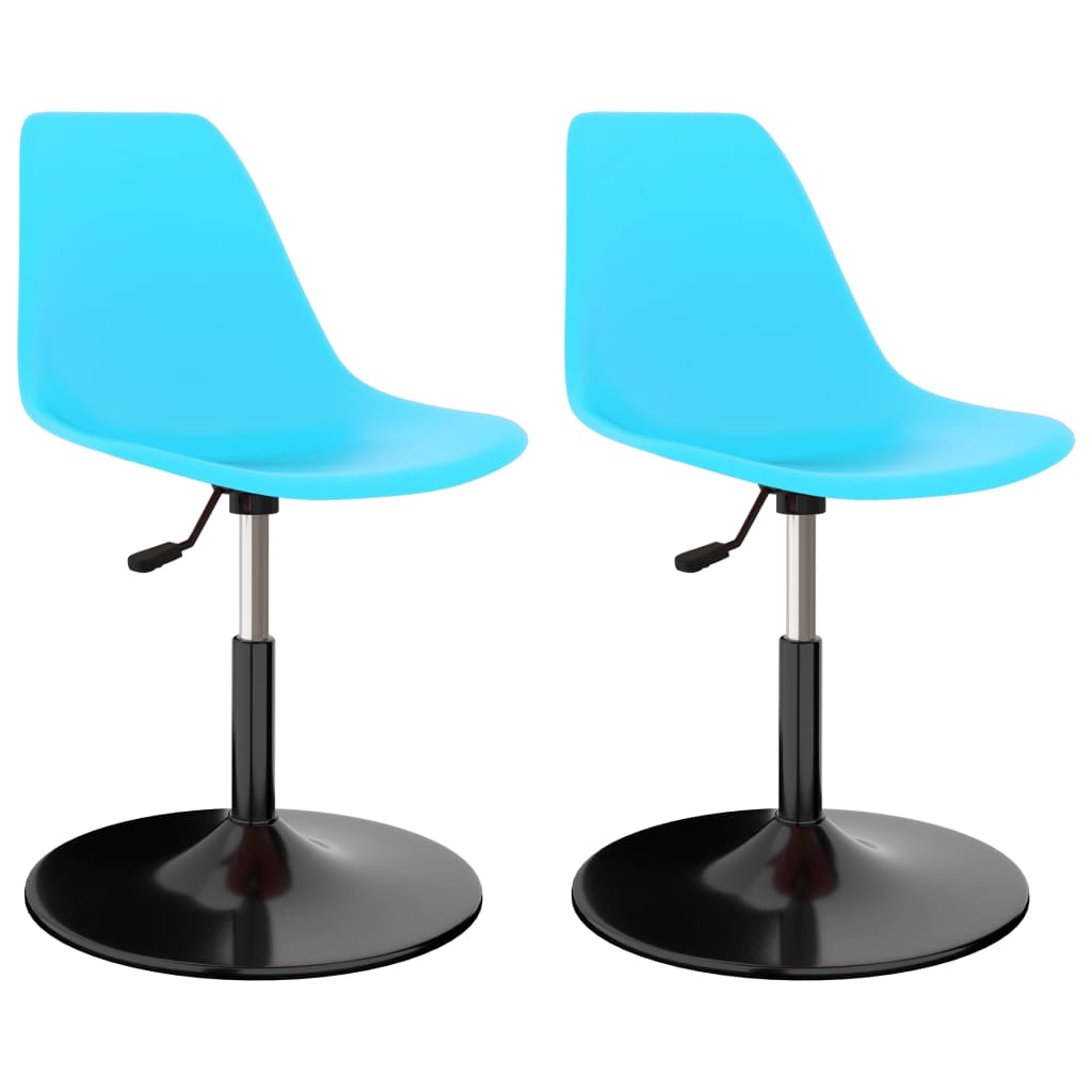 vidaXL Obrotowe krzesła stołowe, 2 szt., niebieskie, PP