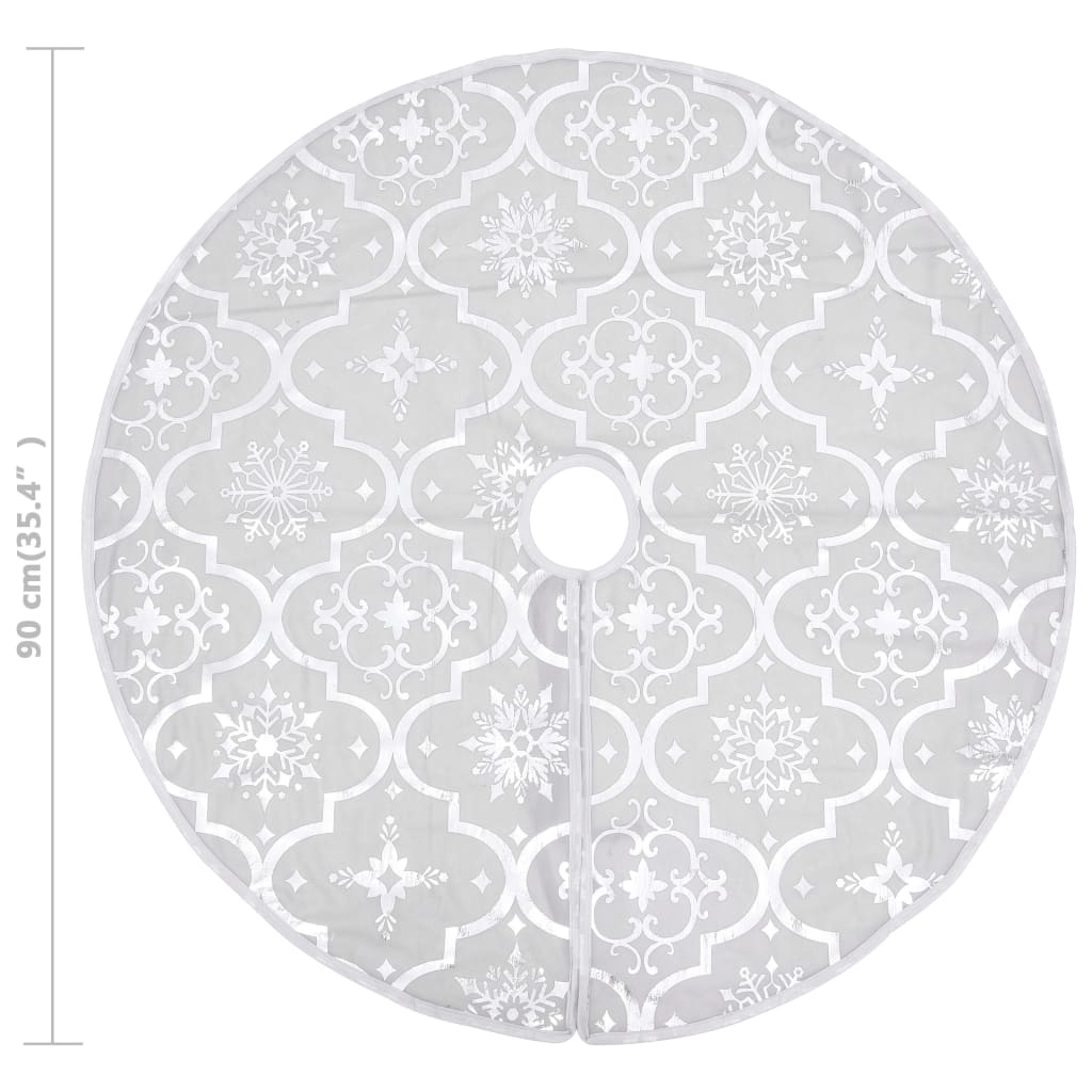 vidaXL Luksusowa osłona pod choinkę ze skarpetą, biała, 90 cm, tkanina