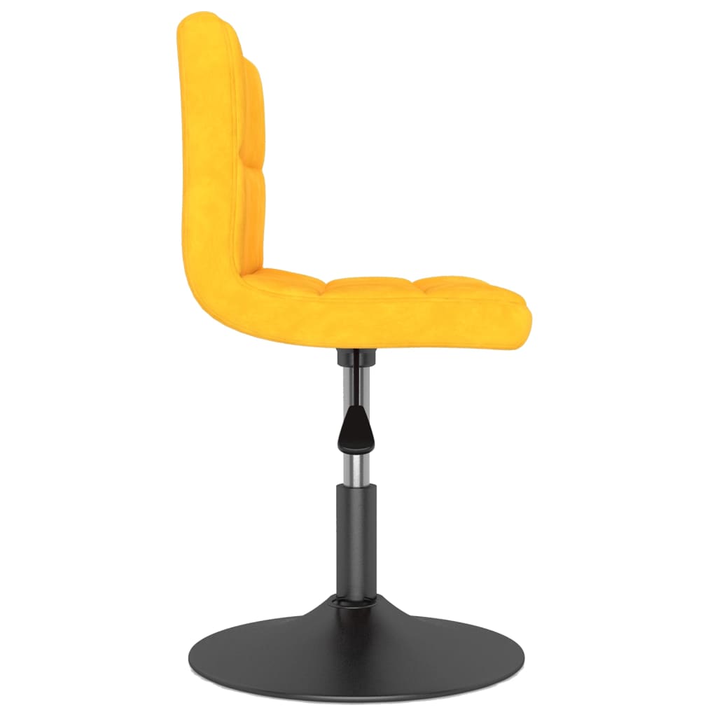 vidaXL Obrotowe krzesła stołowe, 4 szt., żółte, obite aksamitem