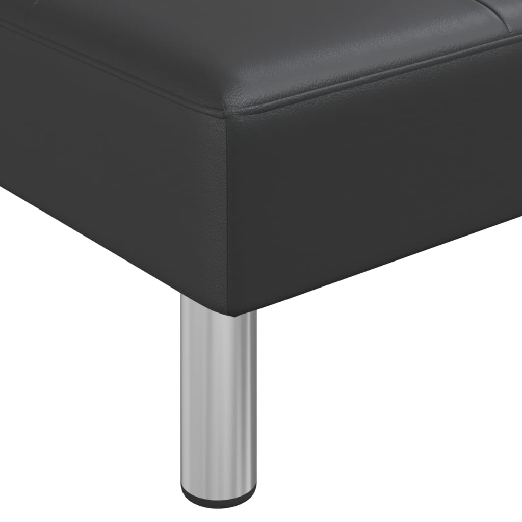 vidaXL Sofa rozkładana L, czarna, 255x140x70 cm, sztuczna skóra