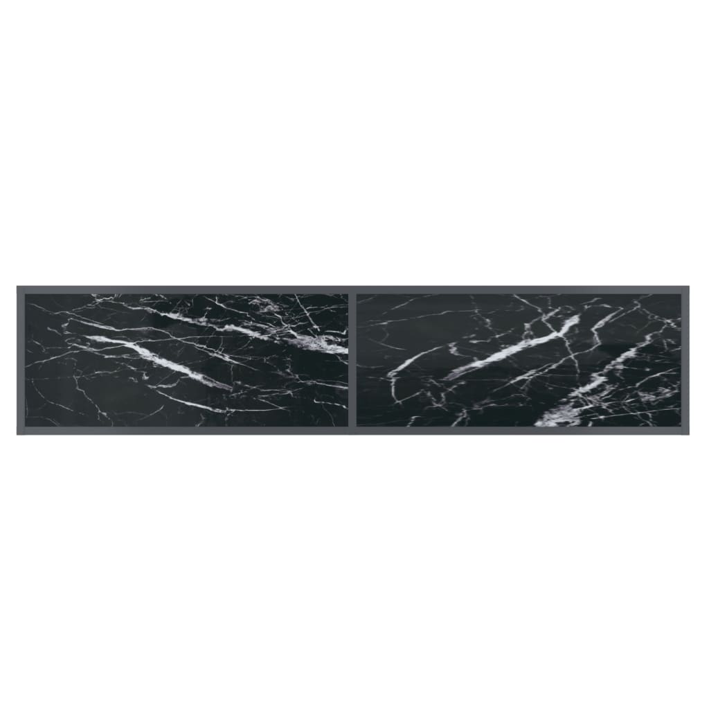 vidaXL Stolik konsolowy, czarny, 160x35x75,5 cm, szkło hartowane