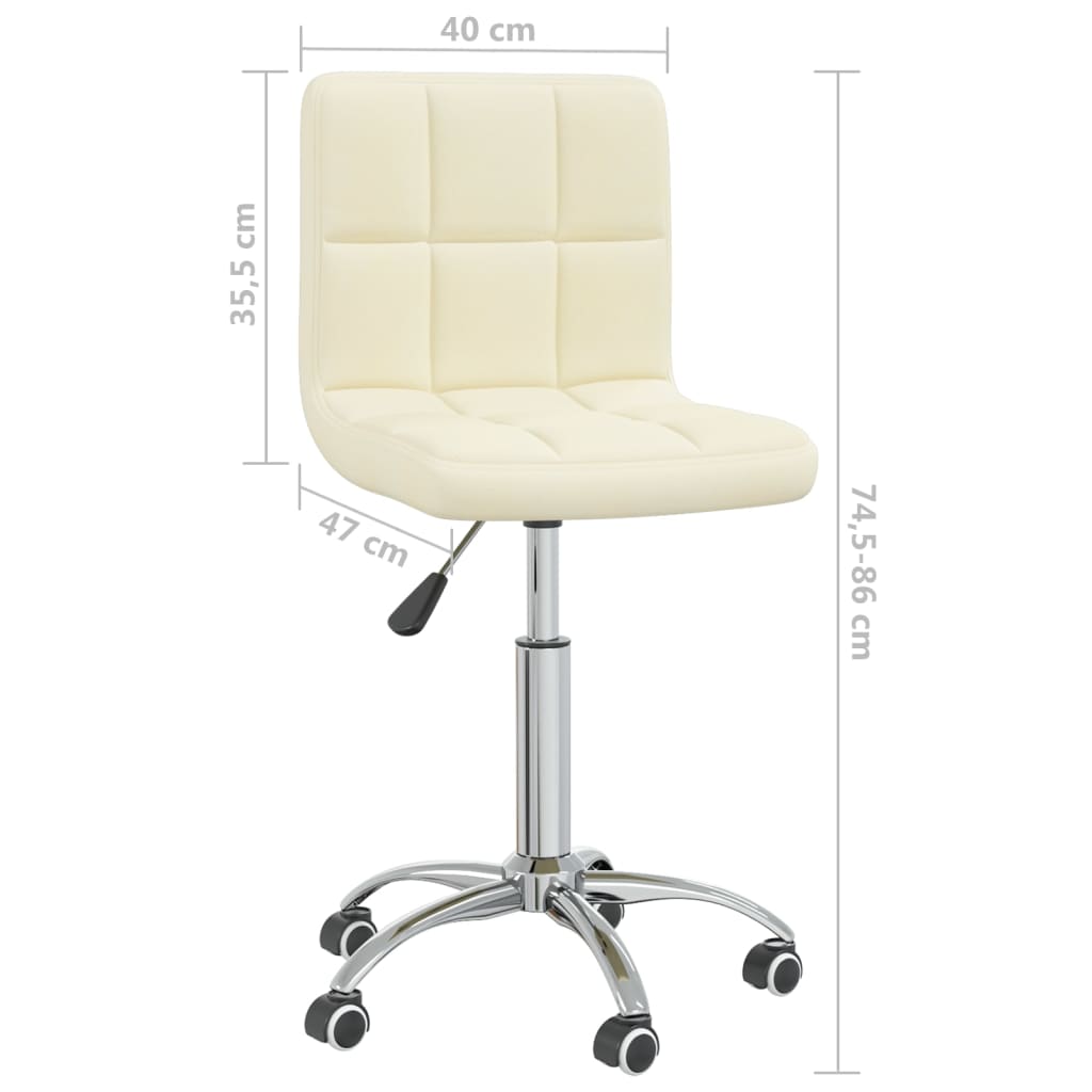 vidaXL Obrotowe krzesło biurowe, kremowe, tapicerowane tkaniną