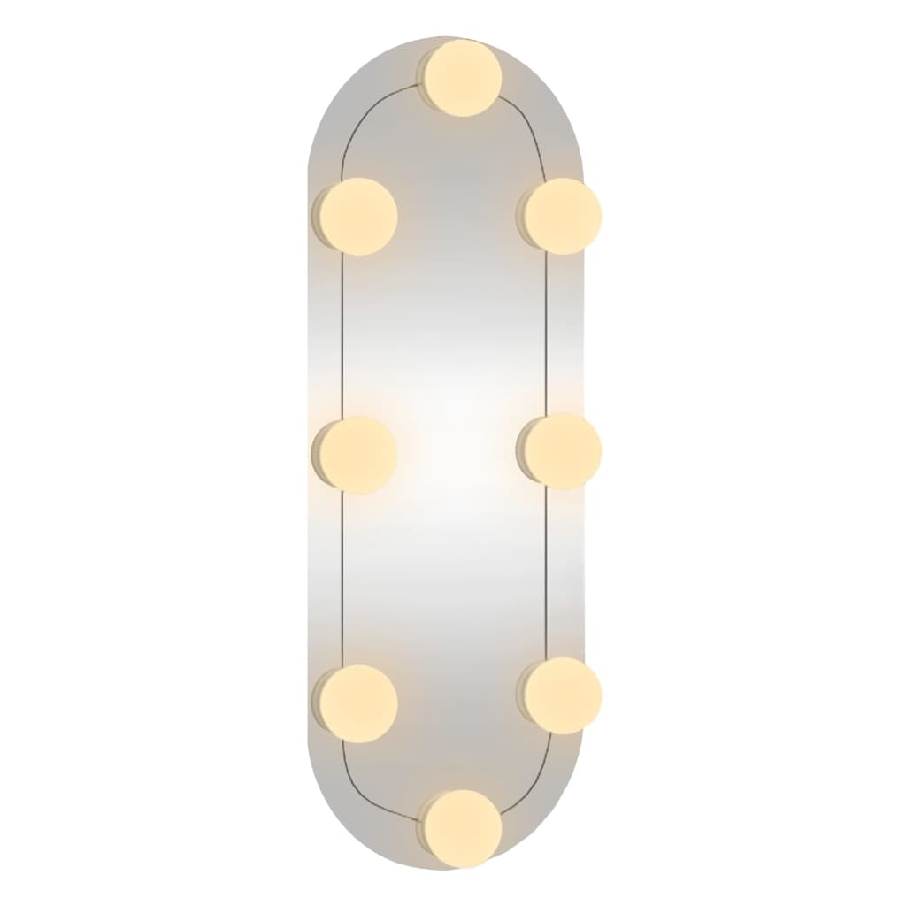 vidaXL Lustro ścienne z LED, 15x40 cm, szklane, owalne