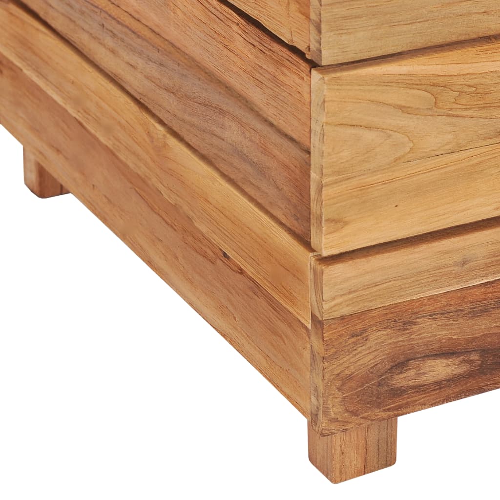 vidaXL Podwyższona donica 50x40x38 cm, drewno tekowe z recyklingu/stal