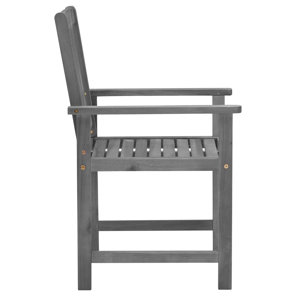 vidaXL Krzesła ogrodowe z poduszkami, 4 szt., szare, drewno akacjowe