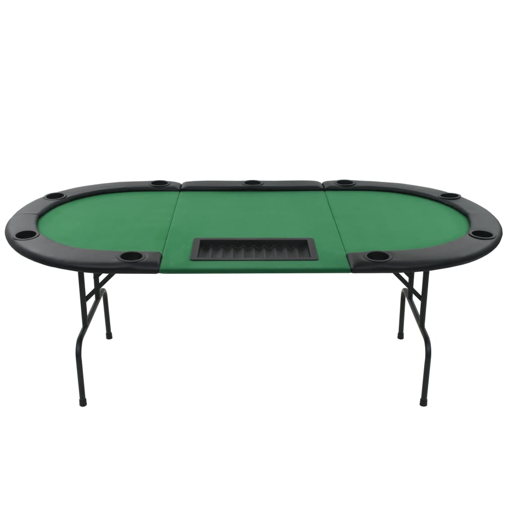 vidaXL Składany, owalny stół do pokera dla 9 graczy, zielony
