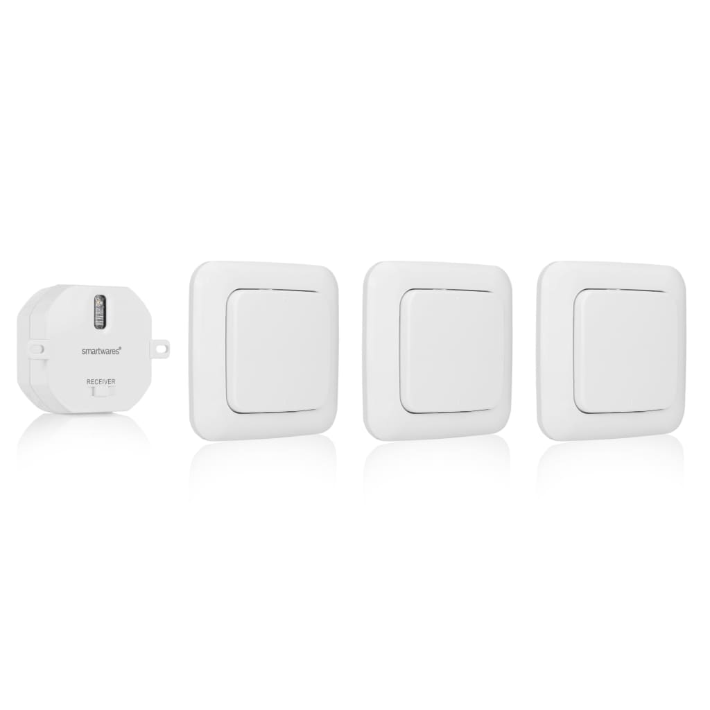 Smartwares Zestaw przełączników zdalnie sterowanych, 8x8x1,7 cm, biały