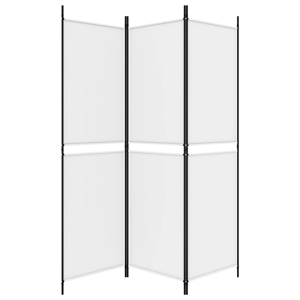 vidaXL Parawan 3-panelowy, biały, 150 x 180 cm, tkanina