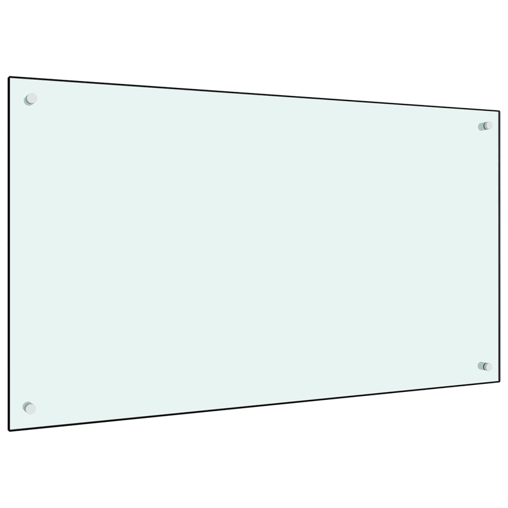 vidaXL Panel ochronny do kuchni, biały, 100x60 cm, szkło hartowane