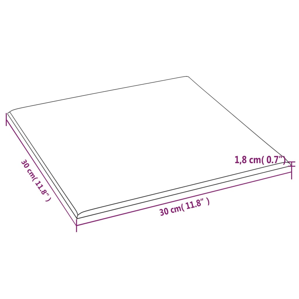 vidaXL Panele ścienne, 12 szt, kolor taupe, 30x30 cm, tkanina, 1,08 m²