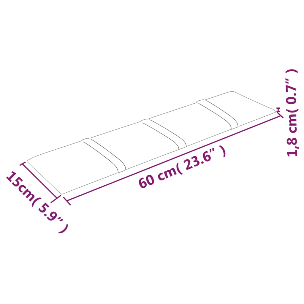 vidaXL Panele ścienne, 12 szt., kremowy, 60x15 cm, aksamit, 1,08 m²