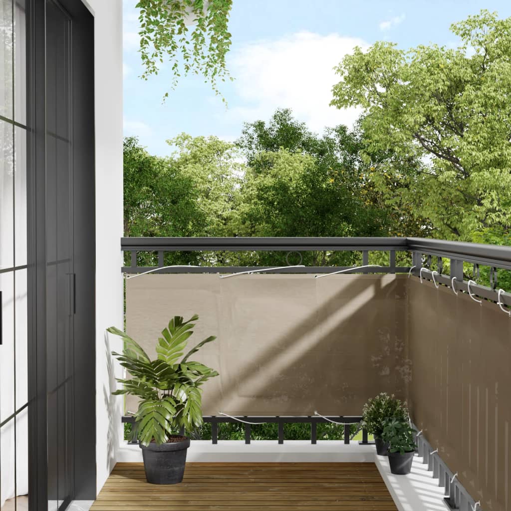 vidaXL Parawan balkonowy, taupe, 75x1000 cm, 100% poliester Oxford