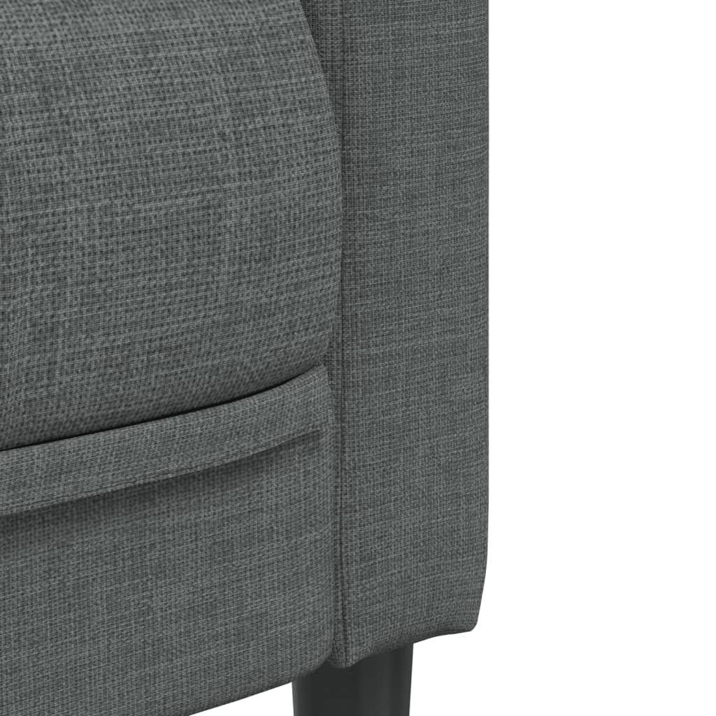vidaXL Sofa 2-osobowa, ciemnoszara, tapicerowana tkaniną