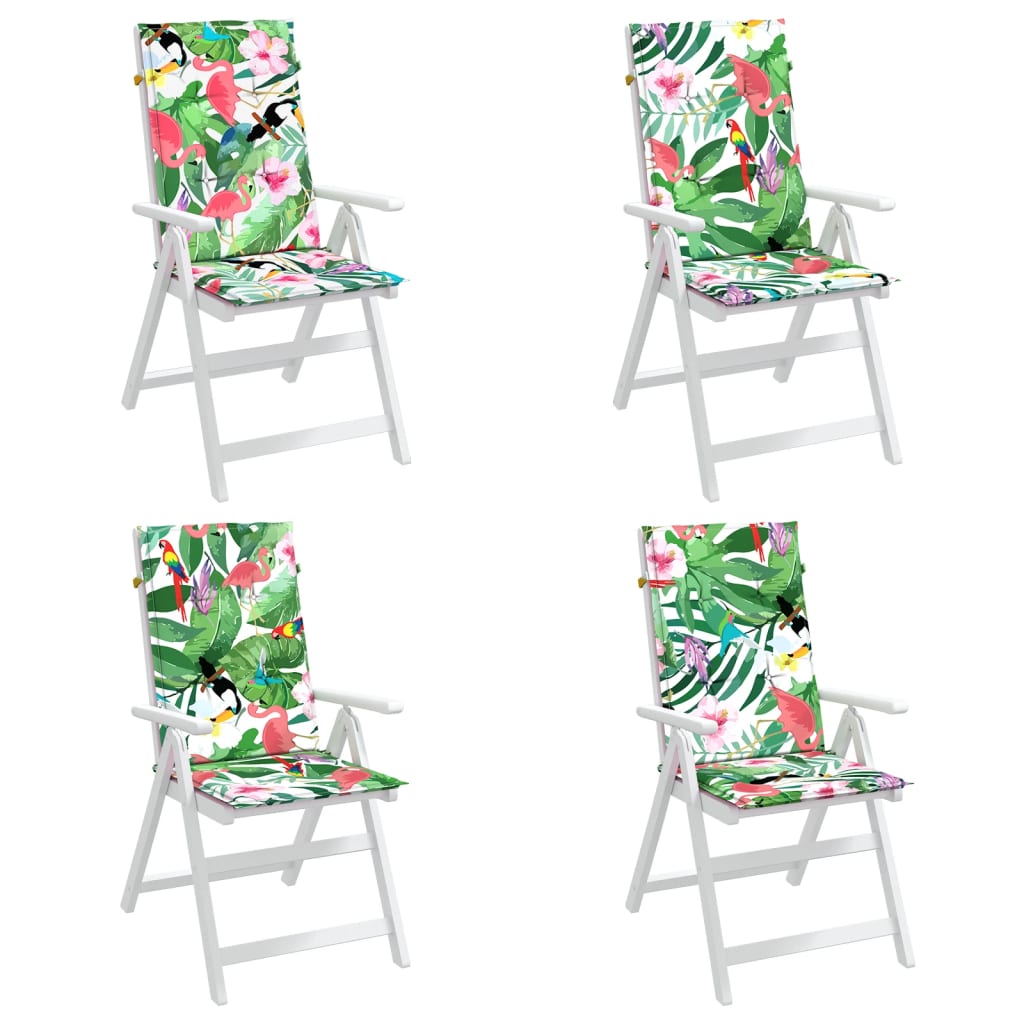 vidaXL Poduszki na krzesła ogrodowe, 4 szt., kolorowe, tkanina