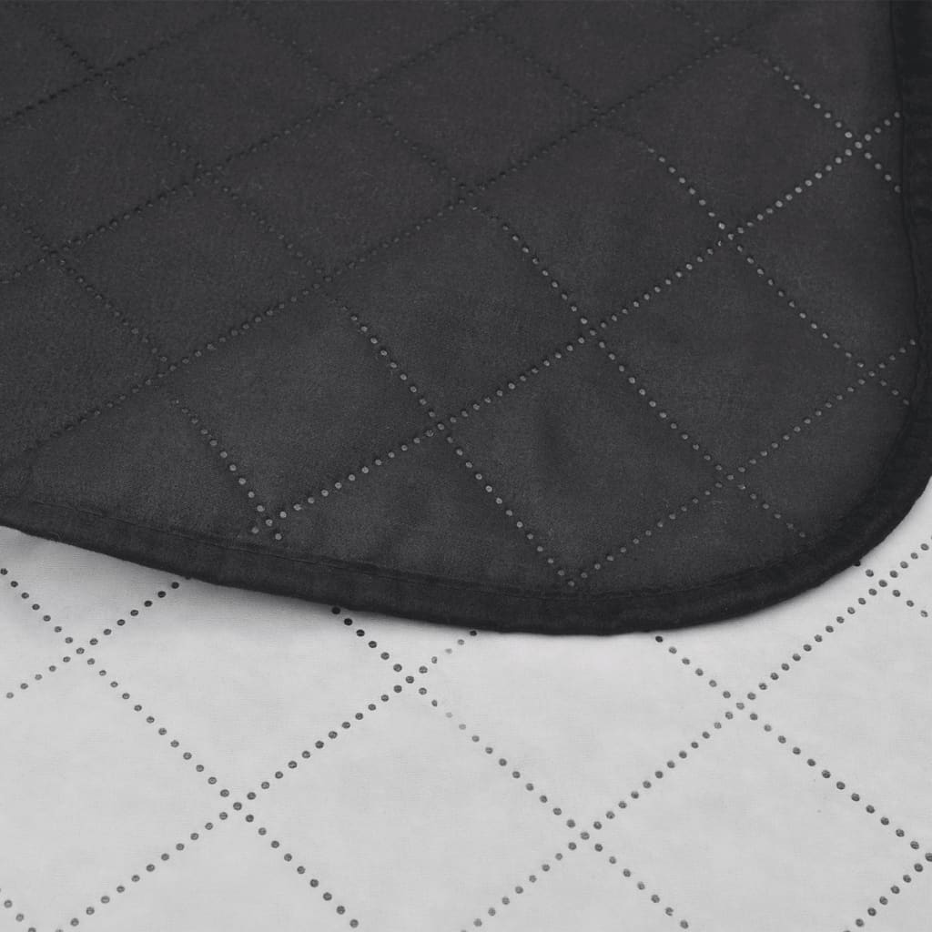 vidaXL Dwustronna pikowana narzuta na łóżko, czarno-biała, 220x240 cm