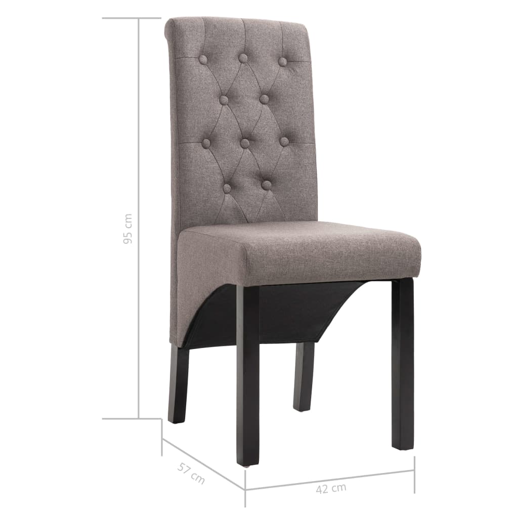 vidaXL Krzesła do jadalni, 6 szt., taupe, tapicerowane tkaniną