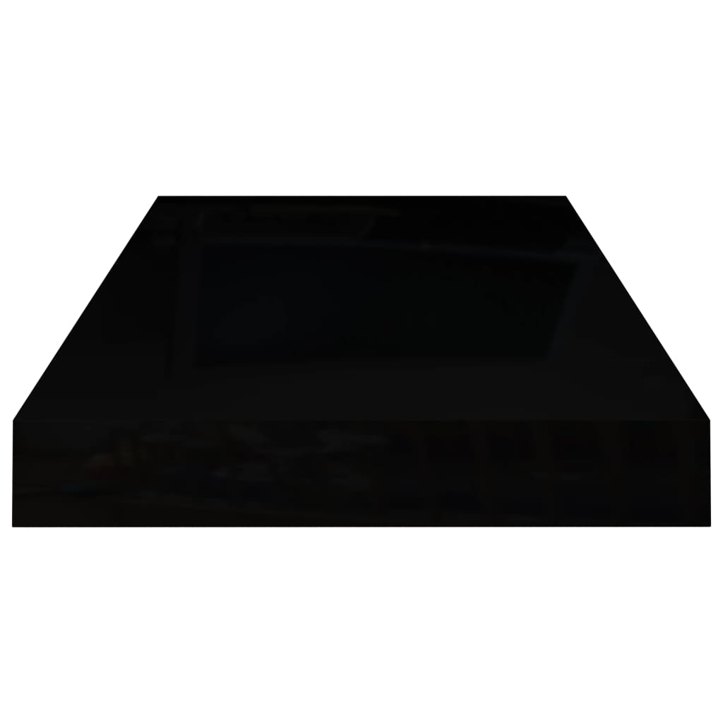 vidaXL Półka ścienna, wysoki połysk, czarna, 50x23x3,8 cm, MDF