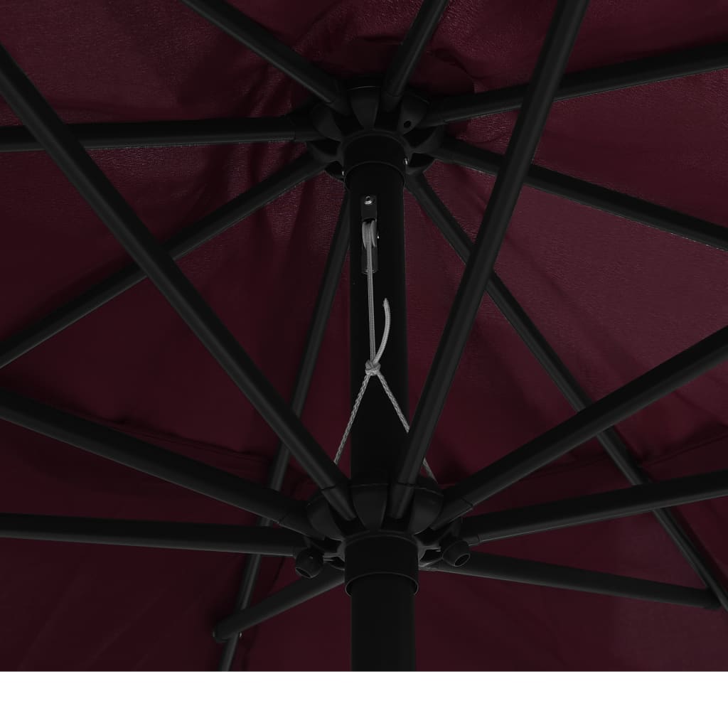 vidaXL Parasol ogrodowy na metalowym słupku, 400 cm, bordowy