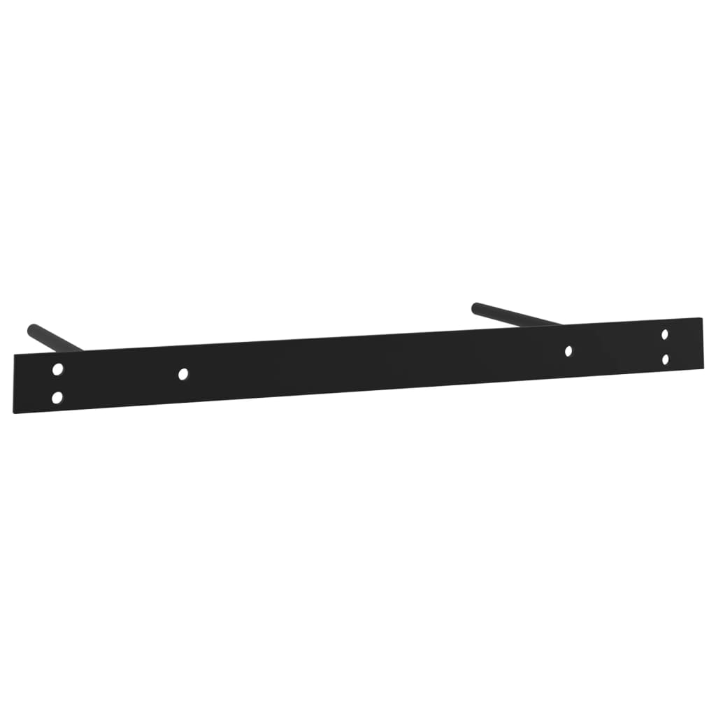 vidaXL Wisząca półka ścienna z szufladą, czarna, 80x25x8 cm