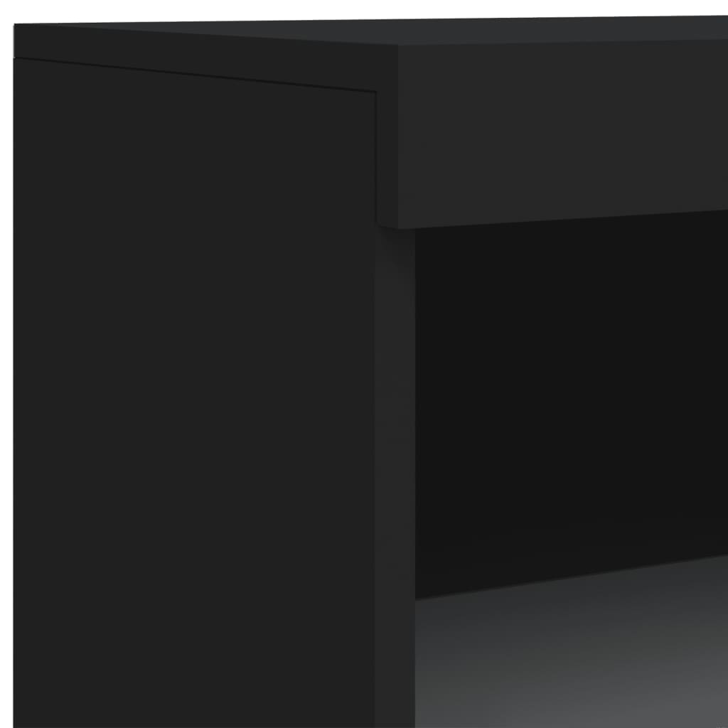 vidaXL Szafka z oświetleniem LED, czarna, 60,5x37x100 cm