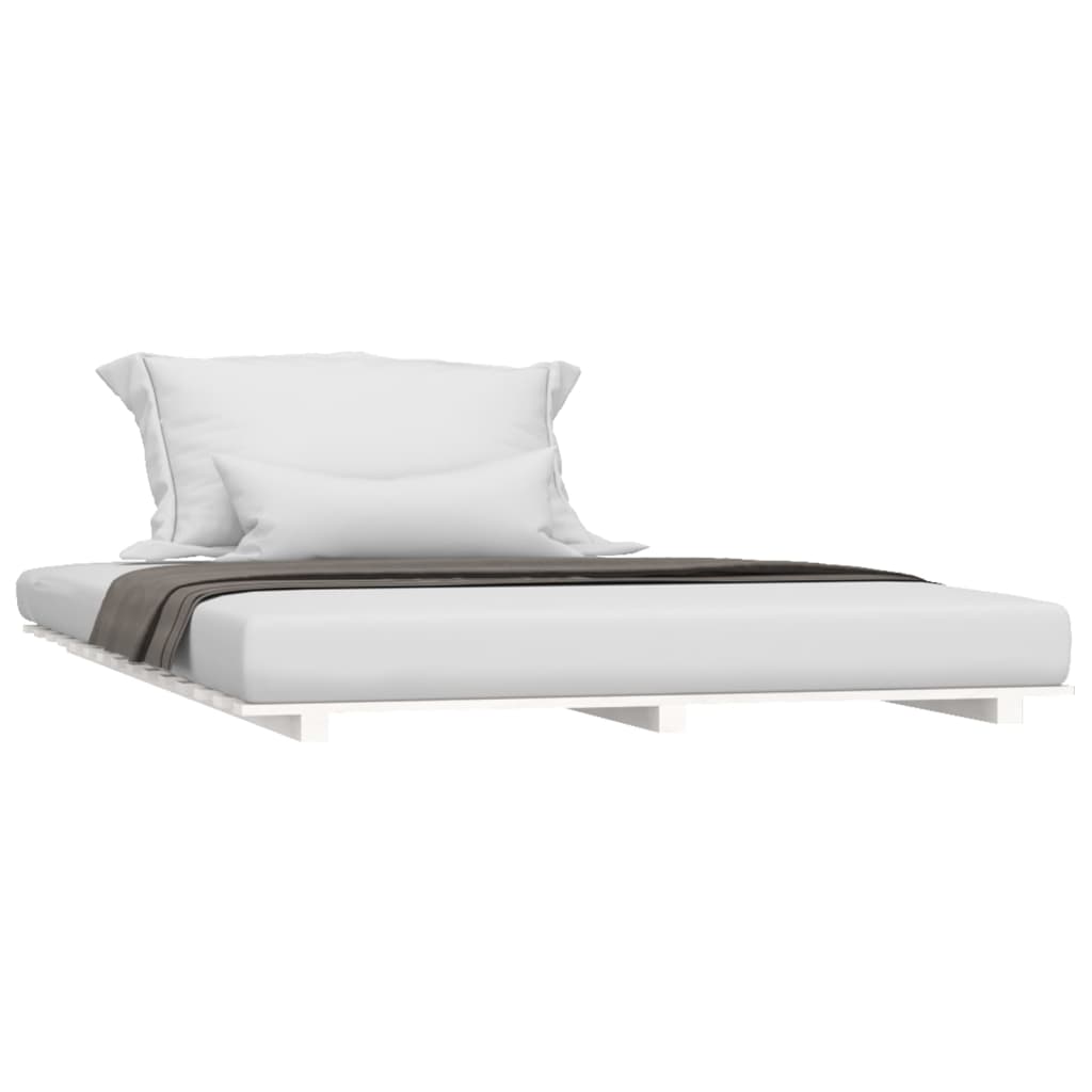 vidaXL Rama łóżka, biała, 120x190 cm, lite drewno sosnowe
