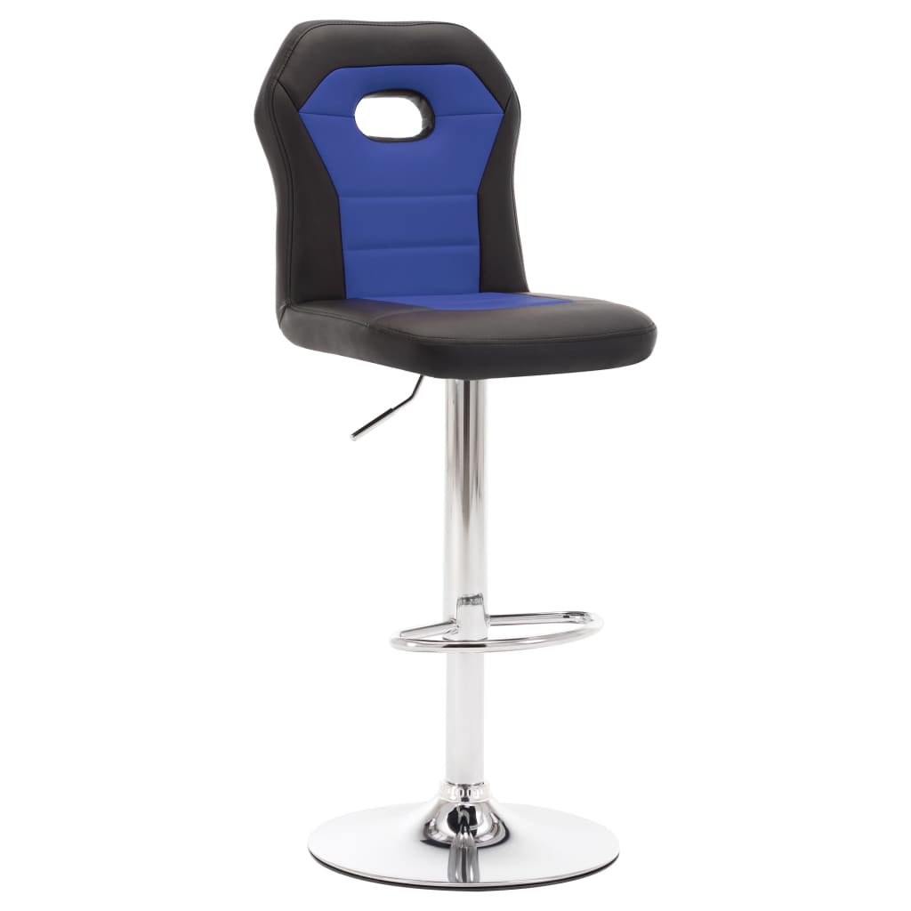 vidaXL Krzesło barowe, niebieskie, sztuczna skóra