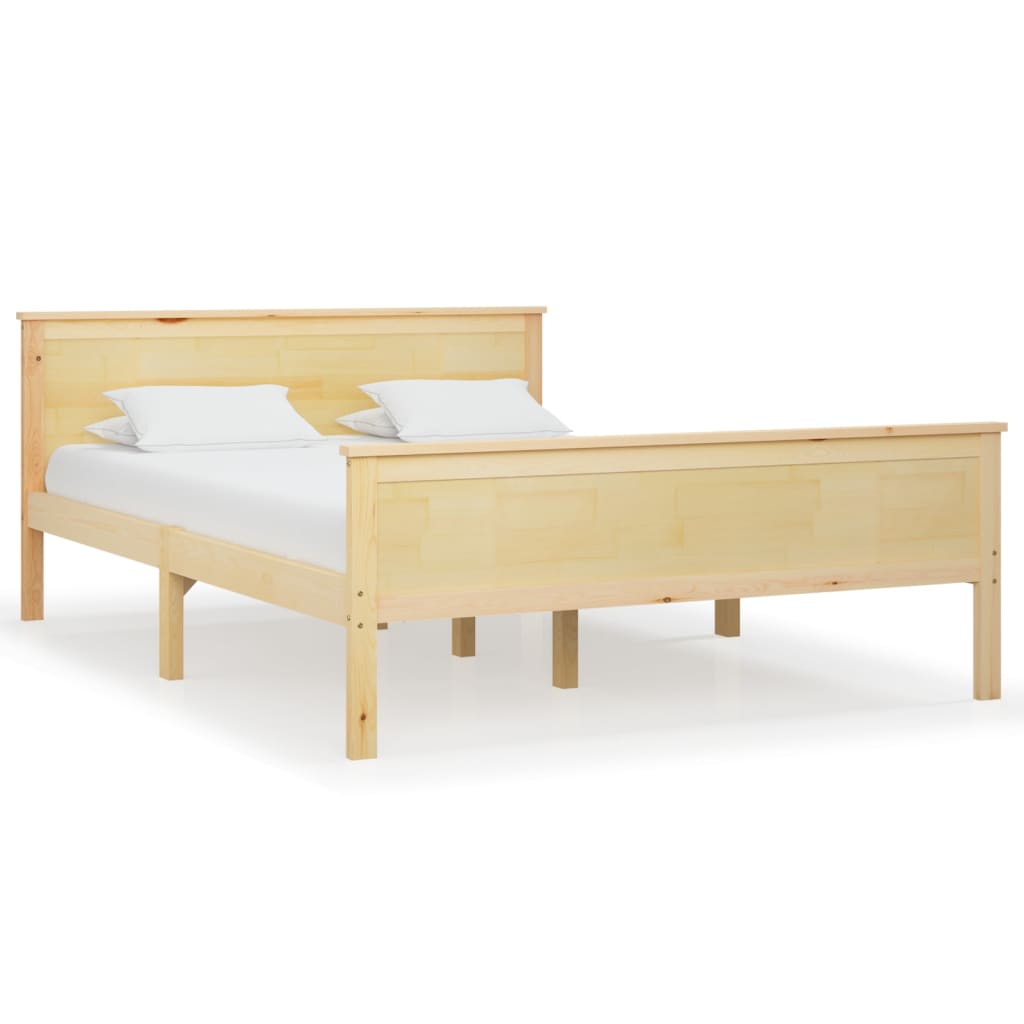 vidaXL Rama łóżka, lite drewno sosnowe, 140x200 cm