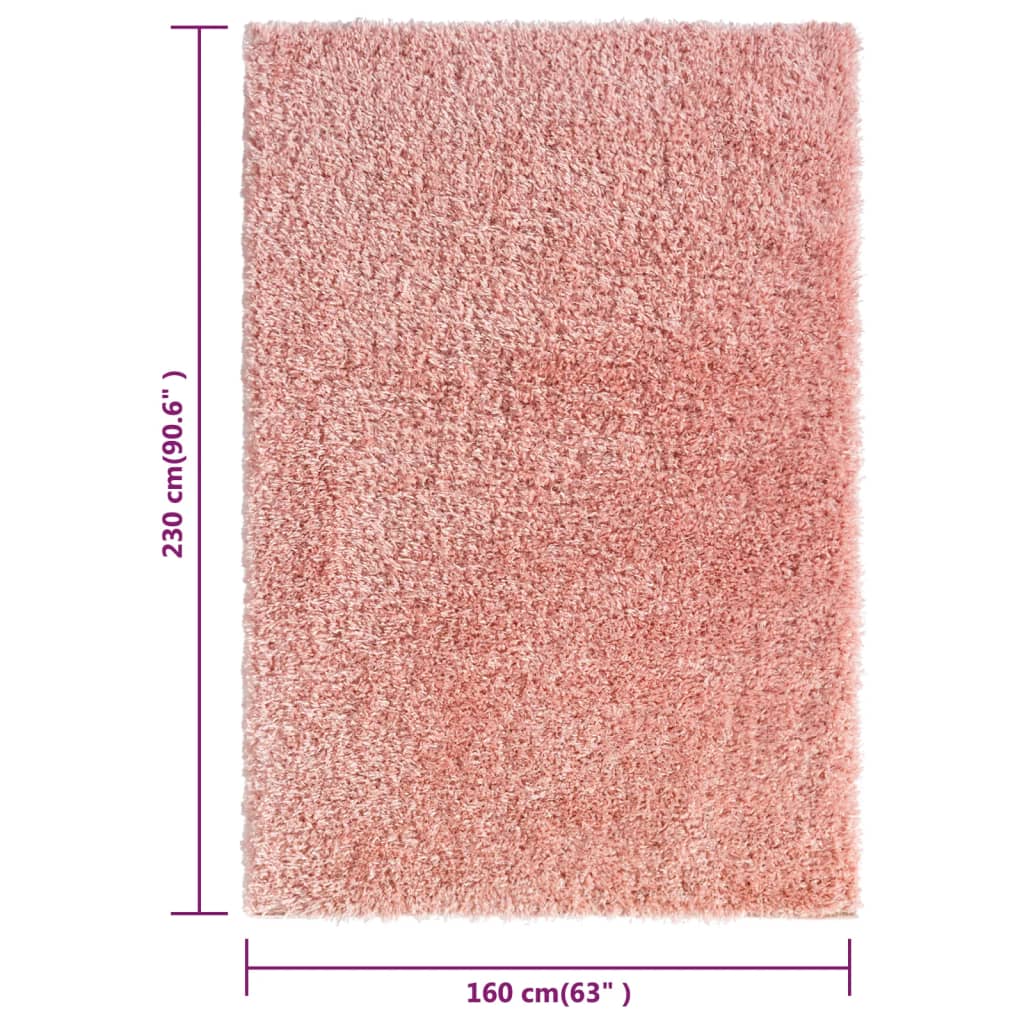 vidaXL Dywan shaggy z wysokim runem, różowy, 160x230 cm, 50 mm