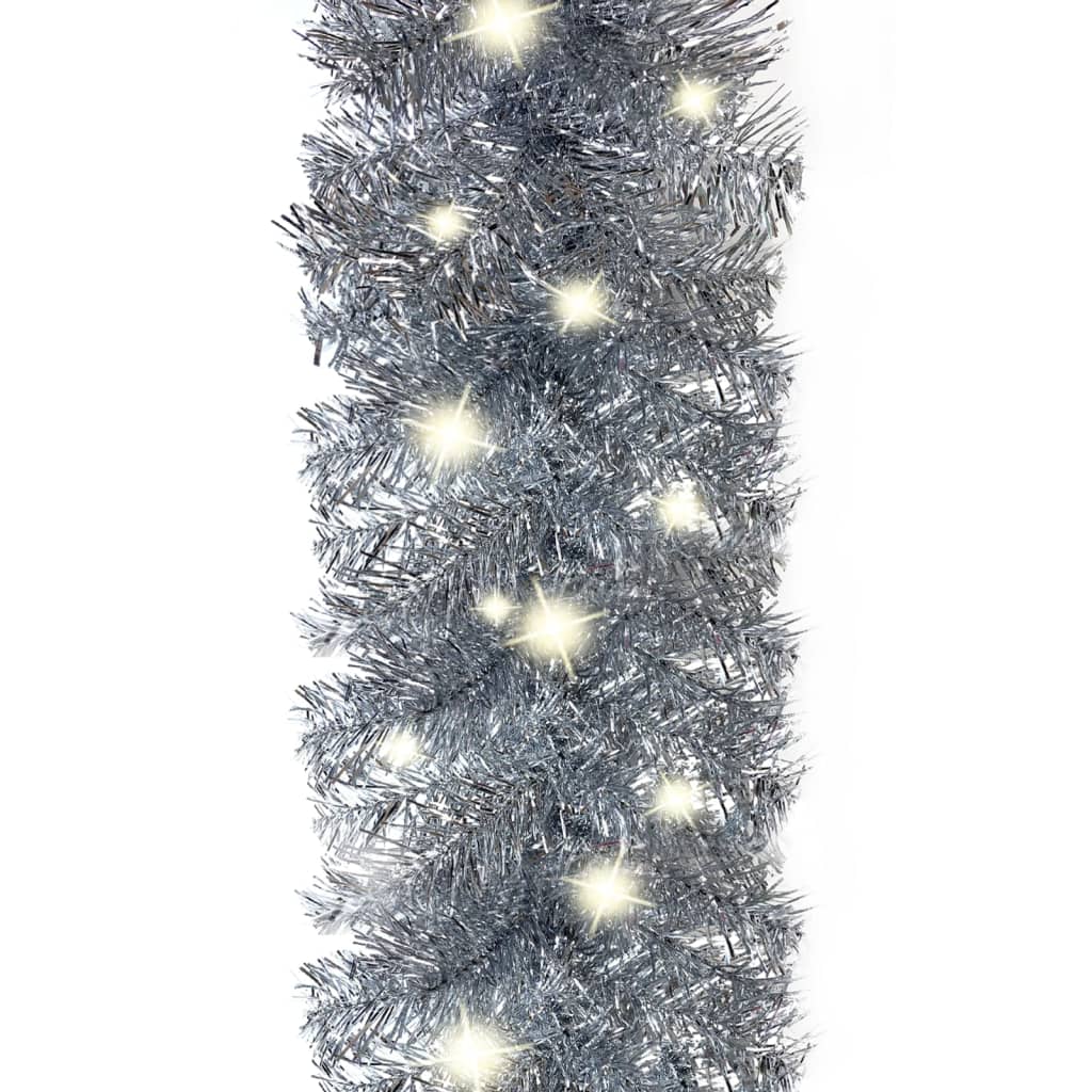 vidaXL Girlanda świąteczna z lampkami LED, 5 m, srebrna