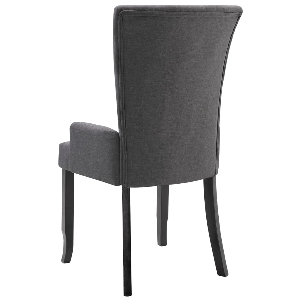 vidaXL Krzesło jadalniane z podłokietnikami, szare, materiałowe