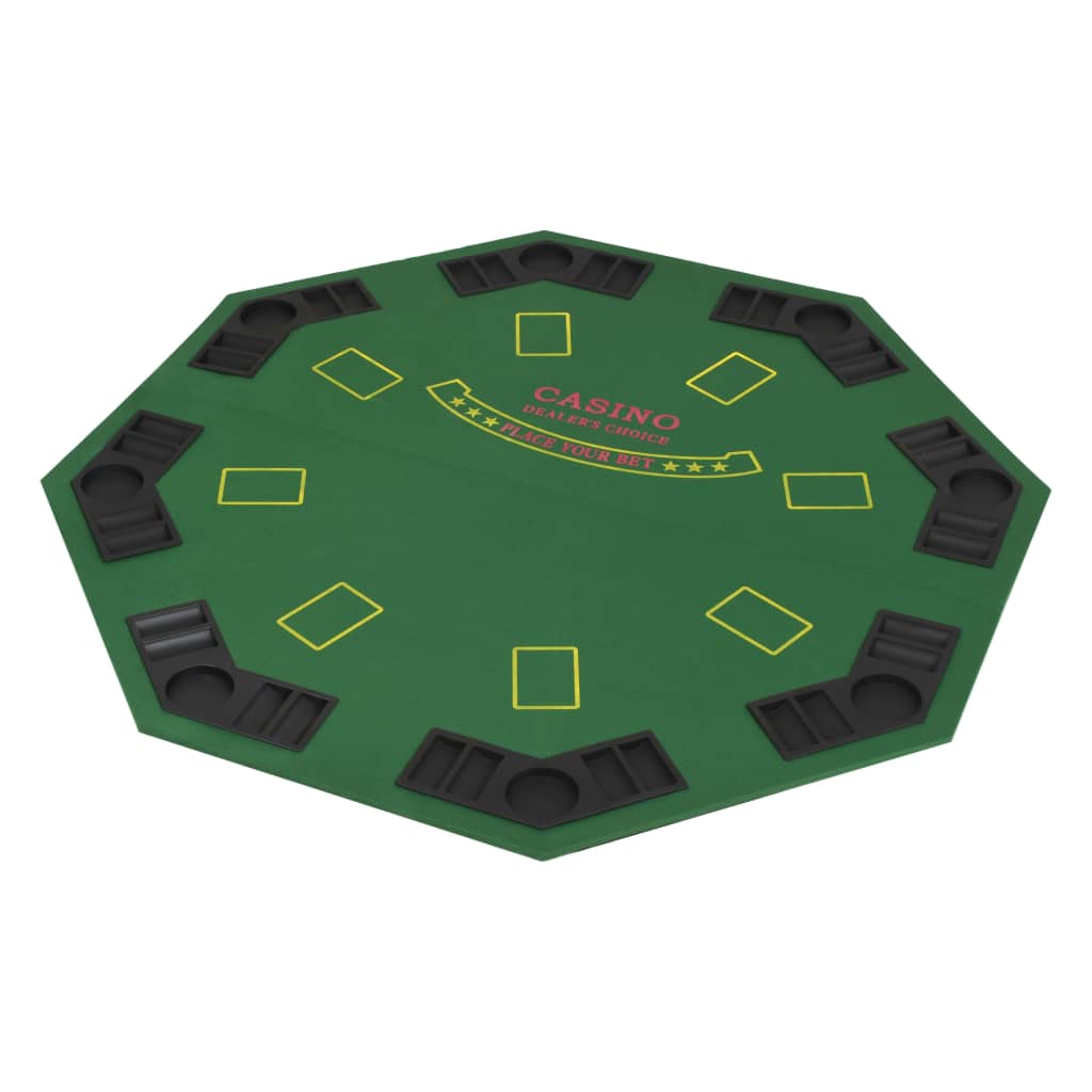vidaXL Składany blat do pokera dla 8 graczy, ośmiokątny, zielony