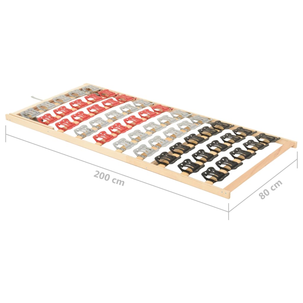vidaXL Rama łóżka z 12 listwami, regulacja zagłówka, 80x200 cm