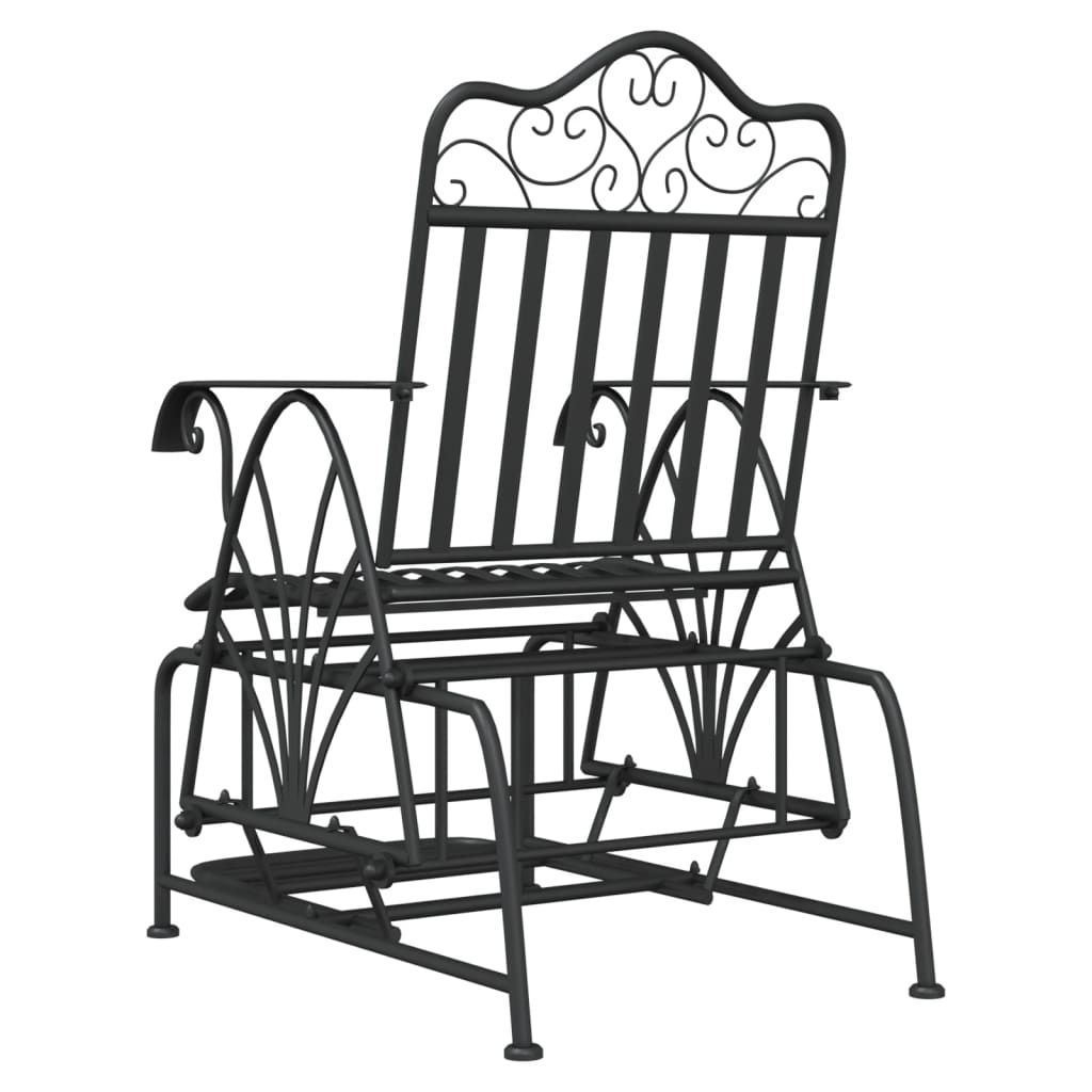 vidaXL Bujane krzesło ogrodowe, 61 cm, czarne, stalowe