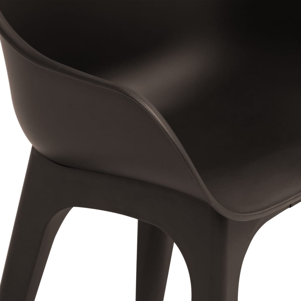 vidaXL Krzesła ogrodowe z podłokietnikami, 2 szt., brązowe, plastik