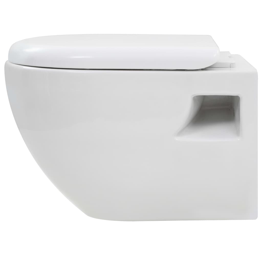 vidaXL Podwieszana toaleta ceramiczna ze spłuczką podtynkową