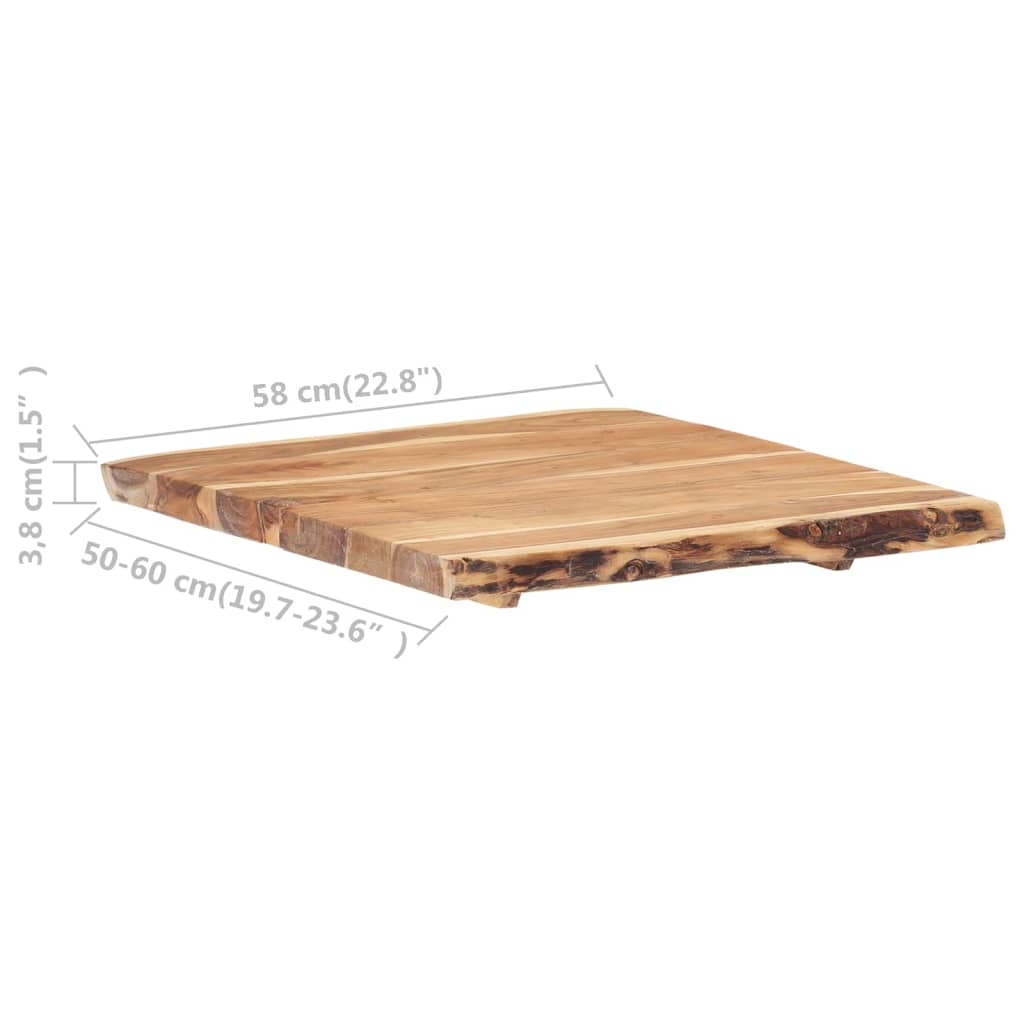 vidaXL Blat, lite drewno akacjowe, 58x(50-60)x3,8 cm