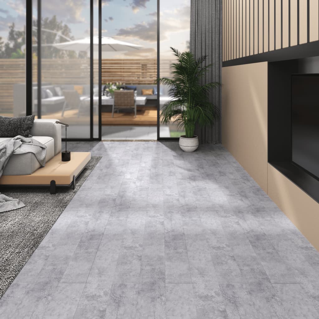 vidaXL Panele podłogowe PVC, 5,02 m², 2 mm, samoprzylepne, cementowe