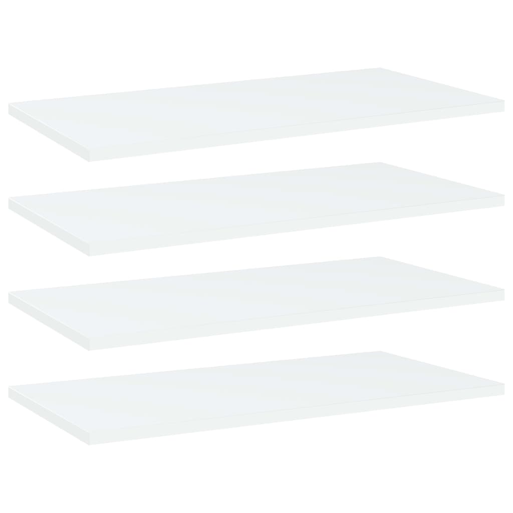 vidaXL Półki na książki, 4 szt., białe, 60x30x1,5 cm, płyta wiórowa